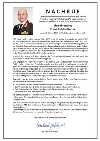 nachruf franz pichler holzer