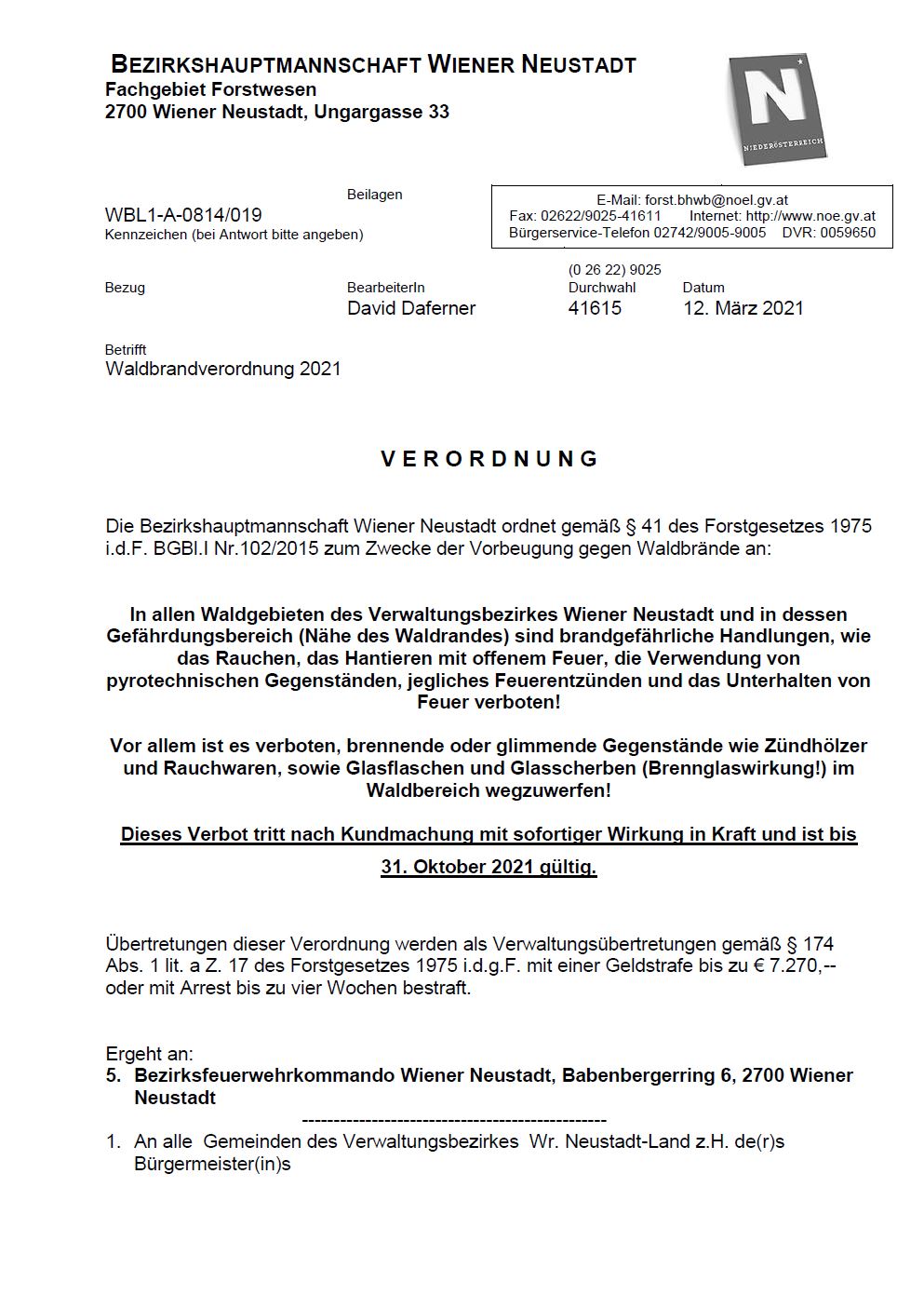 waldbrandverordnung bh wrn 2021